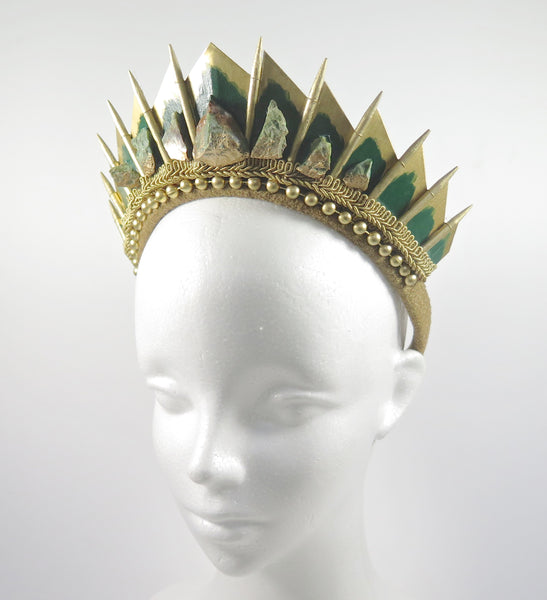 Chrysoprase Gold Blade Crown