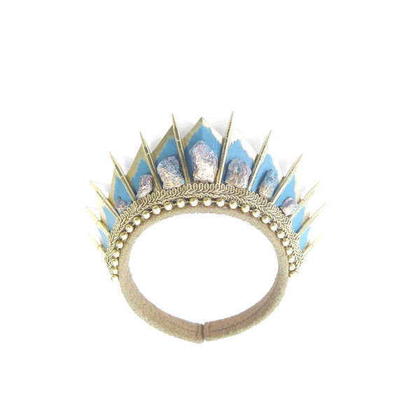 Blue Apatite Gold Blade Crown