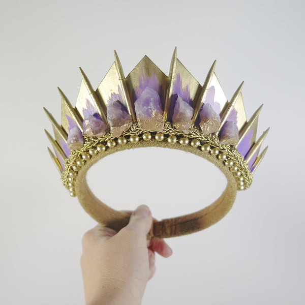 Amethyst Gold Blade Crown