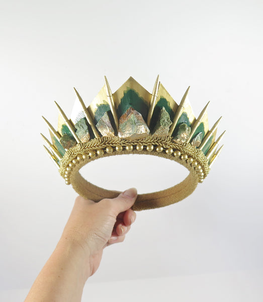 Chrysoprase Gold Blade Crown